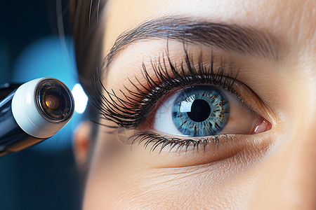 视力检查的女性瞳孔背景图片
