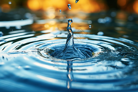 水滴水纹清晨微风中的水面背景