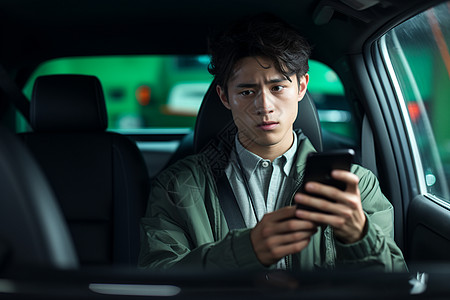 车内照片素材危险驾驶男子边开车边使用手机的俯瞰照片背景