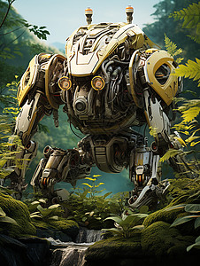 守护自然的机器人背景图片