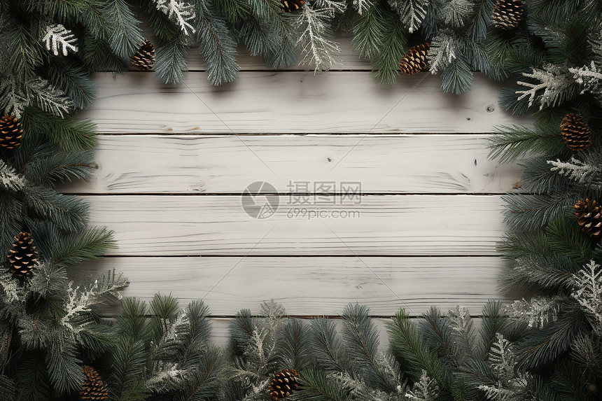 圣诞节主题的木板背景图片