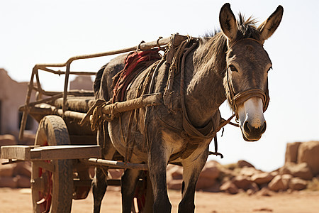 沙漠里的驴图片