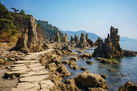 海边岩石图片