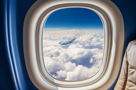 飞机舷窗外壮观的云层图片