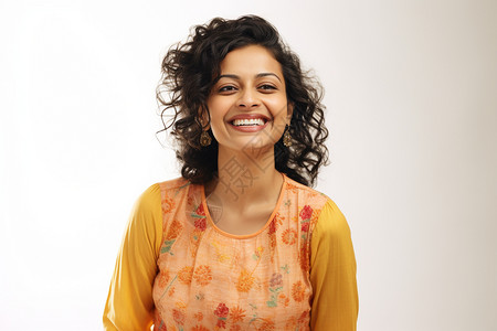 印度服饰笑容灿烂的印度女子背景
