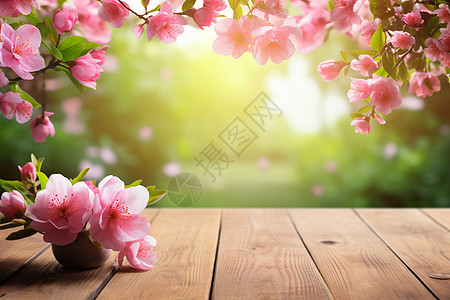 花瓣飘落背景户外阳光下的桃花背景