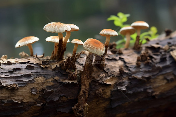 森林中的一团蘑菇图片