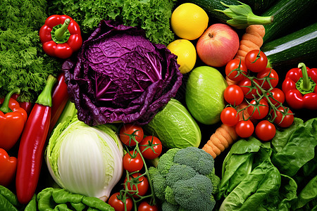 丰收的蔬菜背景图片