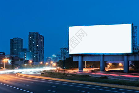 夜幕下的城市广告牌高清图片