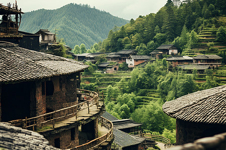 山村里的土楼图片