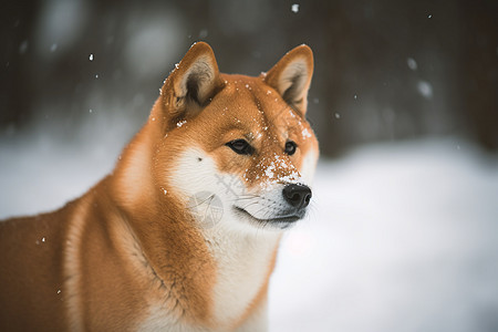 雪地中的狗背景图片