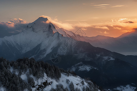 美丽的雪山风景图片