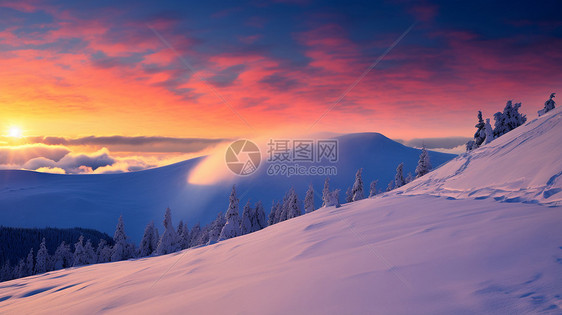 雪山上的风景图片