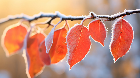 冬天的树叶背景图片
