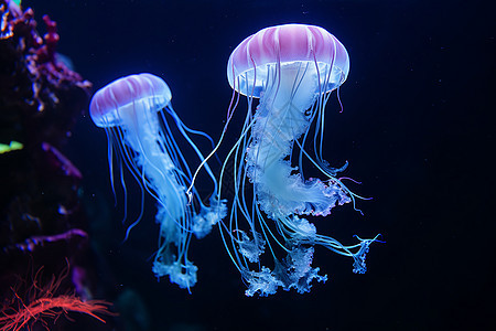 海洋中水母图片