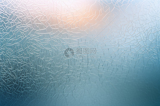 冰窗玻璃上的模糊背景图片