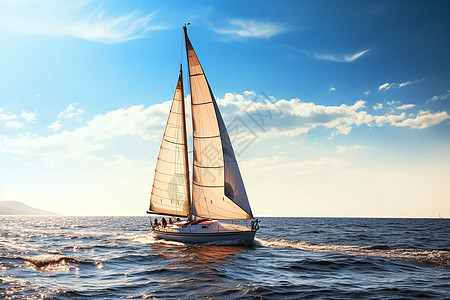 海上掠过的帆船背景图片