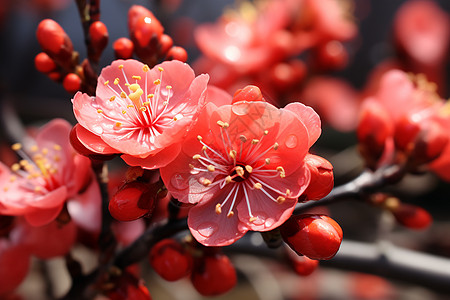 春意盎然的花朵背景图片