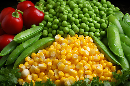 五彩斑斓的蔬菜展示图片