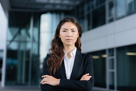 职业女性双手环抱高清图片