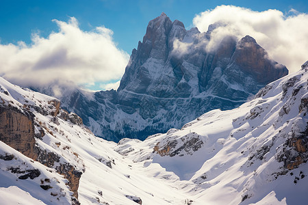 美丽的雪山景观图片