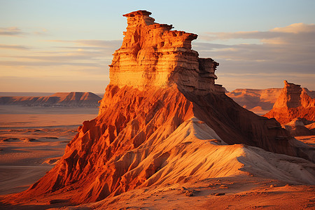 沙漠中的巨大岩石背景图片