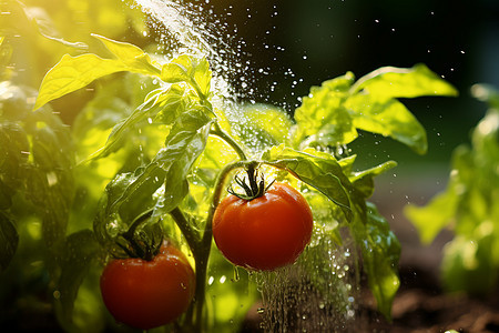 菜园中生长的番茄图片
