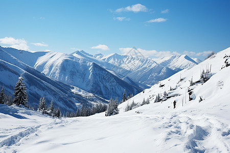 风景优美的雪山景观图片