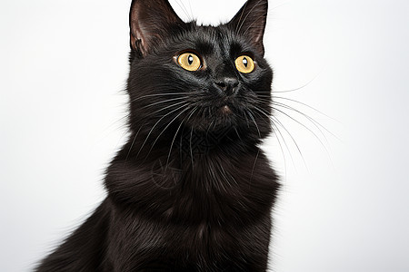 黑色的家养短毛猫图片