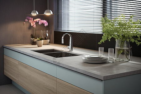 简洁厨房简洁的公寓厨房家具设计图片