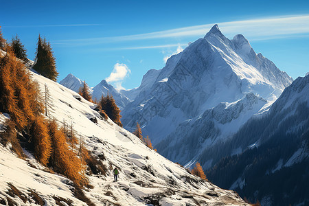 冬季壮观的山脉图片