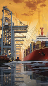 港口运输的货物图片