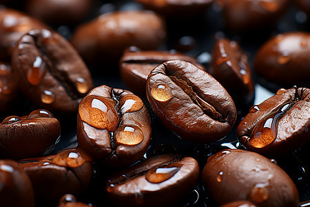 健康可口的咖啡豆背景图片