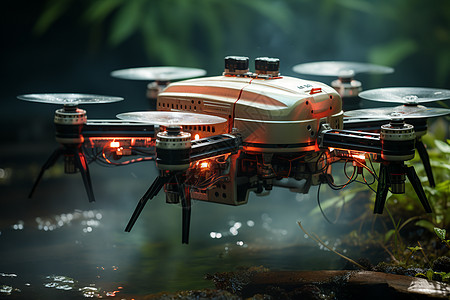 山林中的无人机背景图片