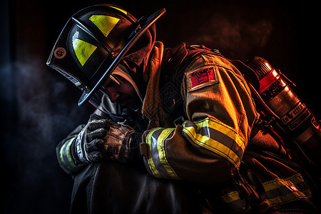 勇敢工作的消防员图片