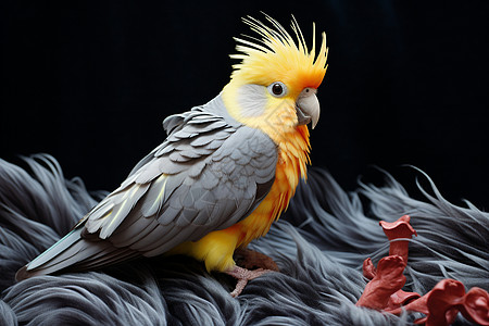 黄灰色的鹦鹉图片