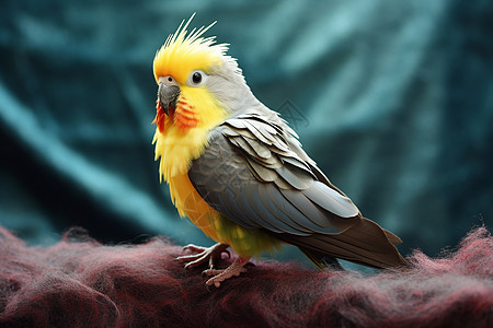 可爱的黄灰色鹦鹉图片