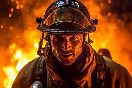 烈火中的消防员图片