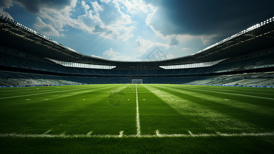 宽敞的绿色足球场高清图片