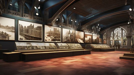 博物馆内的历史文物背景图片