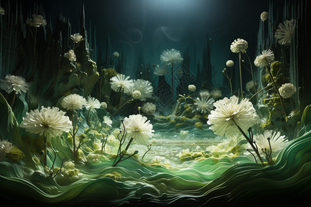 制作的绿色植物背景图片