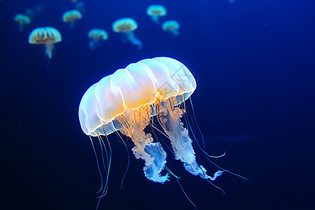 浮游生物水母深海之旅背景