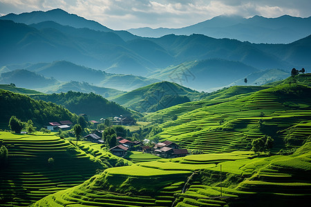 茶园种植梯田图片