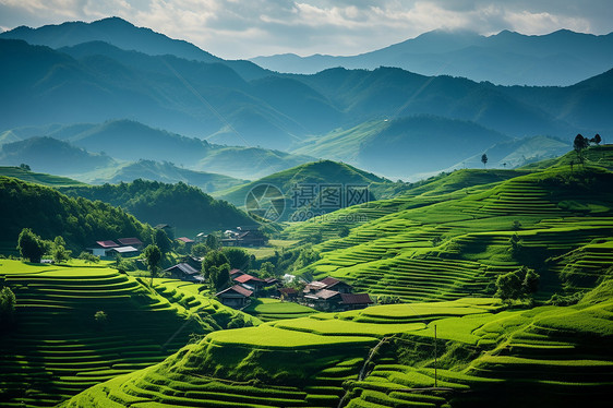 茶园种植梯田图片