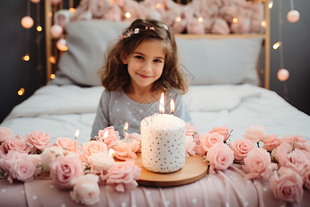 玫瑰蛋糕甜蜜的生日蛋糕背景
