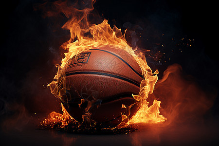 篮球燃烧的火焰背景图片