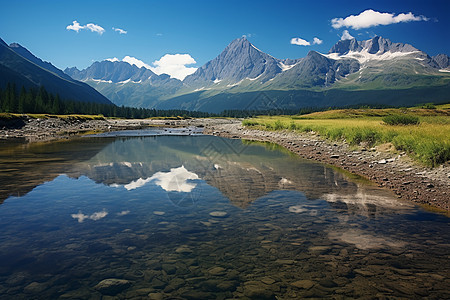 夏季辽阔的高山景观图片