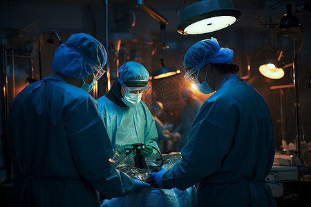 手术室中进行手术的医生图片