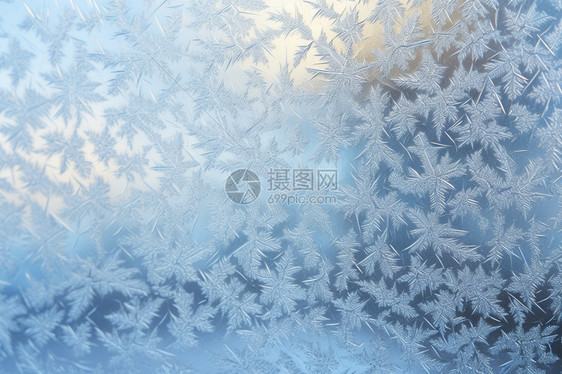 玻璃上的雪花图片