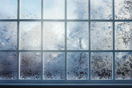结冰的窗户玻璃图片
